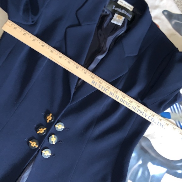 Louis Féraud classic long blazer French cuffs made in Germany 100% virgin wool - Picture 4 of 12